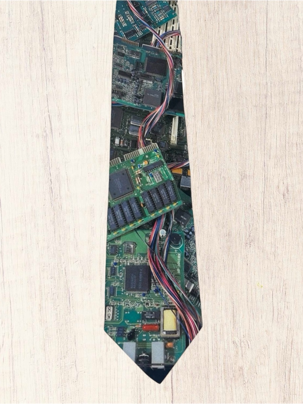 Vintage Wally Wear 1994 Computer Circuit Board Tie 90s Tech Novelty Ralph Marlin